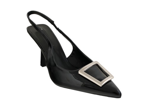 Decolletè slingback verniciate con dettaglio in metallo