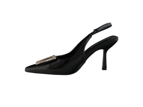 Decolletè slingback verniciate con dettaglio in metallo