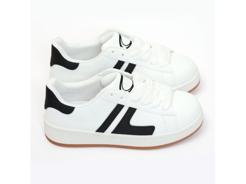 Sneakers in simil pelle bicolore