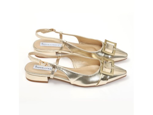 Ballerine slingback in simil pelle con dettaglio sulla punta