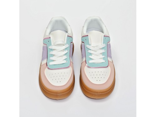 Sneakers in simil pelle multicolore