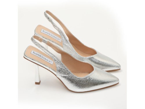 Dècolletè slingback in simil pelle