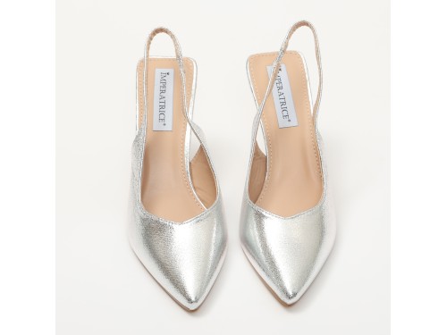 Dècolletè slingback in simil pelle