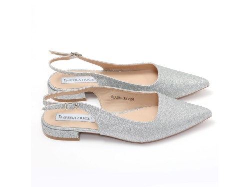 Ballerine slingback in simil pelle brillantinate