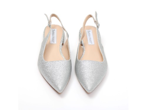 Ballerine slingback in simil pelle brillantinate