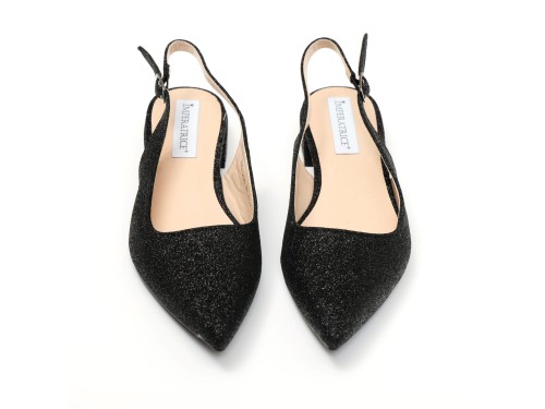 Ballerine slingback in simil pelle brillantinate