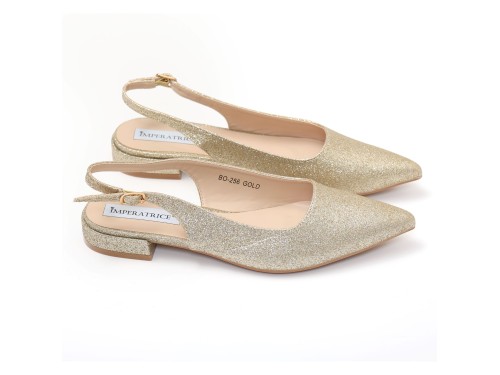 Ballerine slingback in simil pelle brillantinate