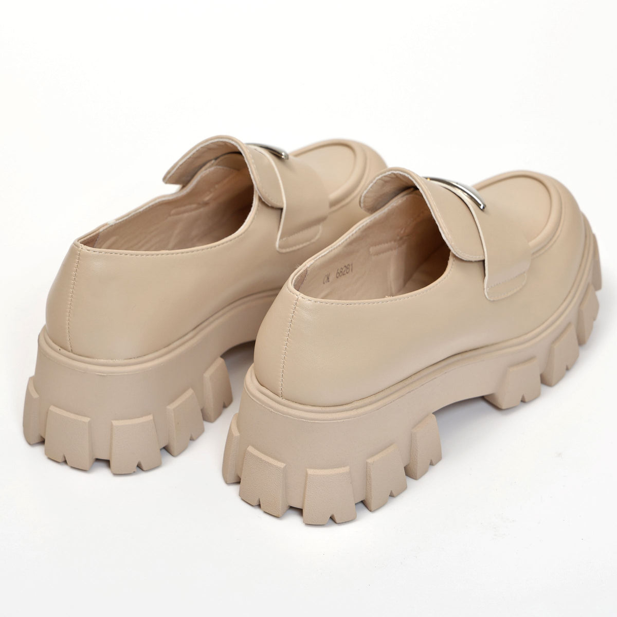 Mocassini platform in simil pelle con dettaglio color argento- Art.68281
