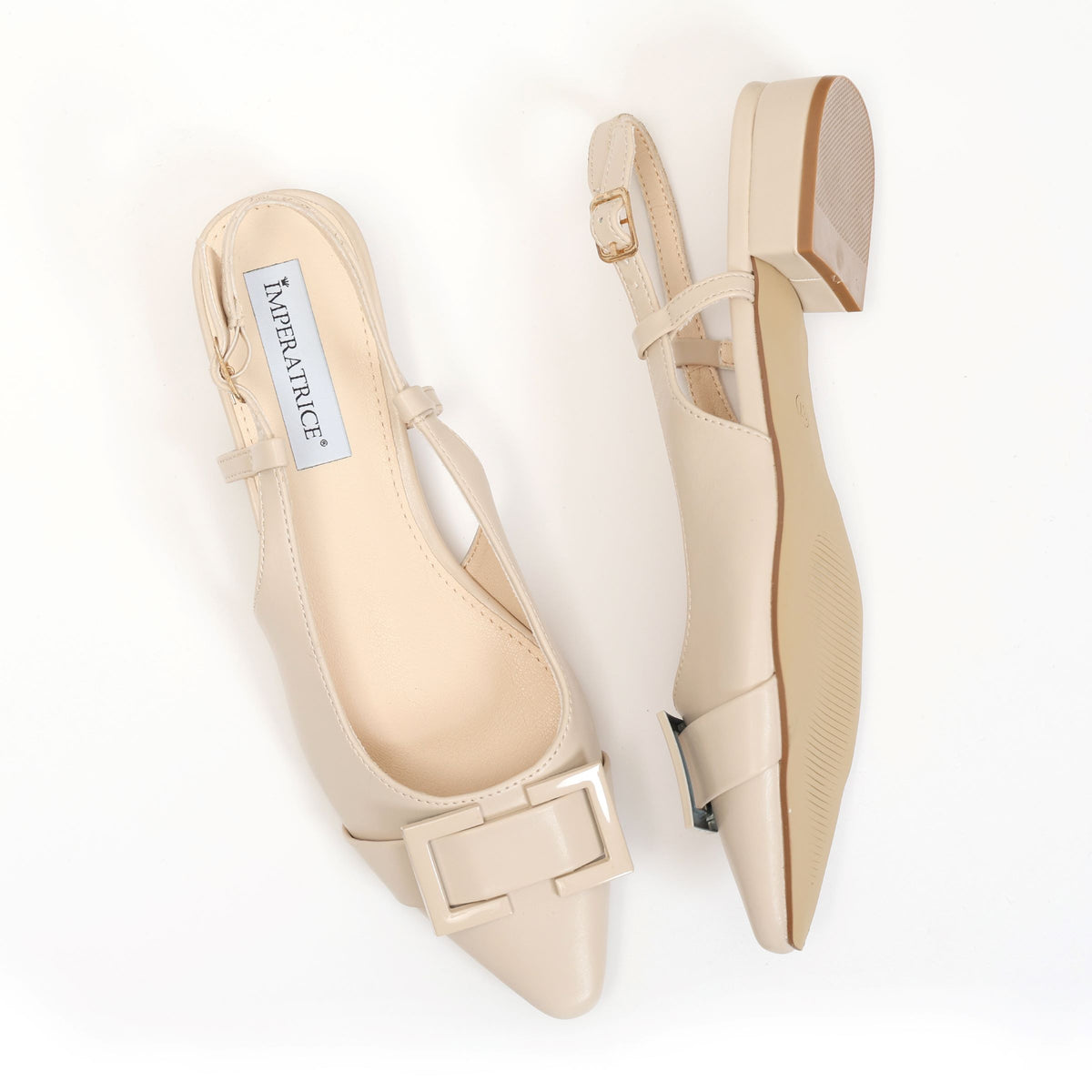 Ballerine slingback in simil pelle con dettaglio sulla punta- Art.BK015