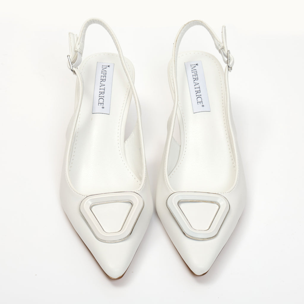 Dècolletè slingback con tacco basso a rocchetto e dettaglio sulla punta - Art.BK562