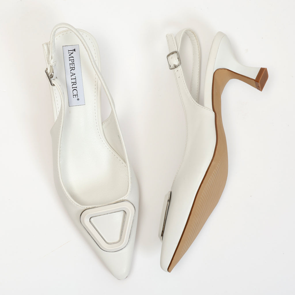 Dècolletè slingback con tacco basso a rocchetto e dettaglio sulla punta - Art.BK562