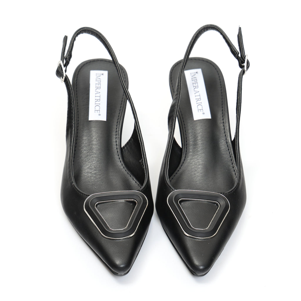 Dècolletè slingback con tacco basso a rocchetto e dettaglio sulla punta - Art.BK562