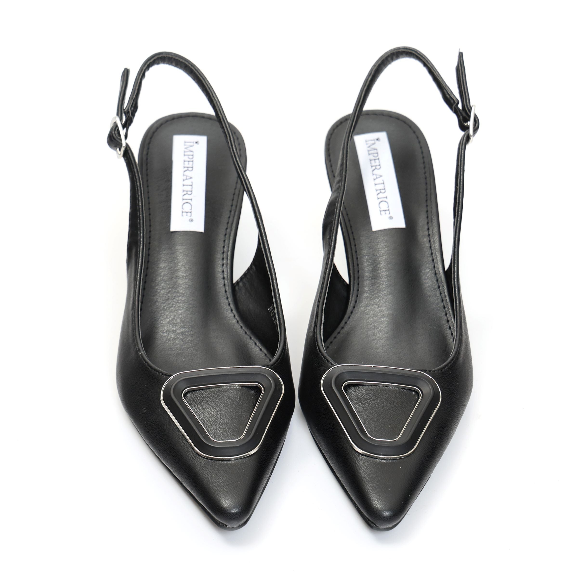 Dècolletè slingback con tacco basso a rocchetto e dettaglio sulla punta- Art.BK562