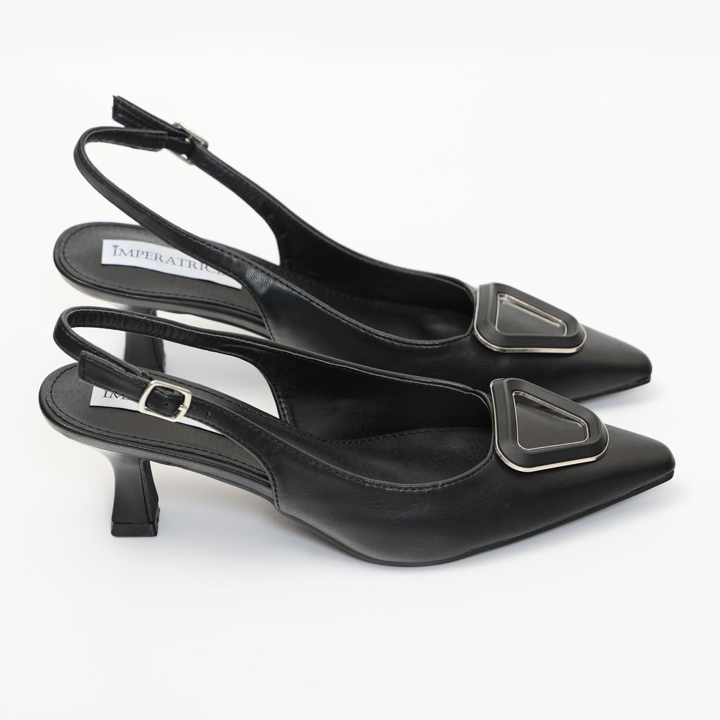 Dècolletè slingback con tacco basso a rocchetto e dettaglio sulla punta - Art.BK562