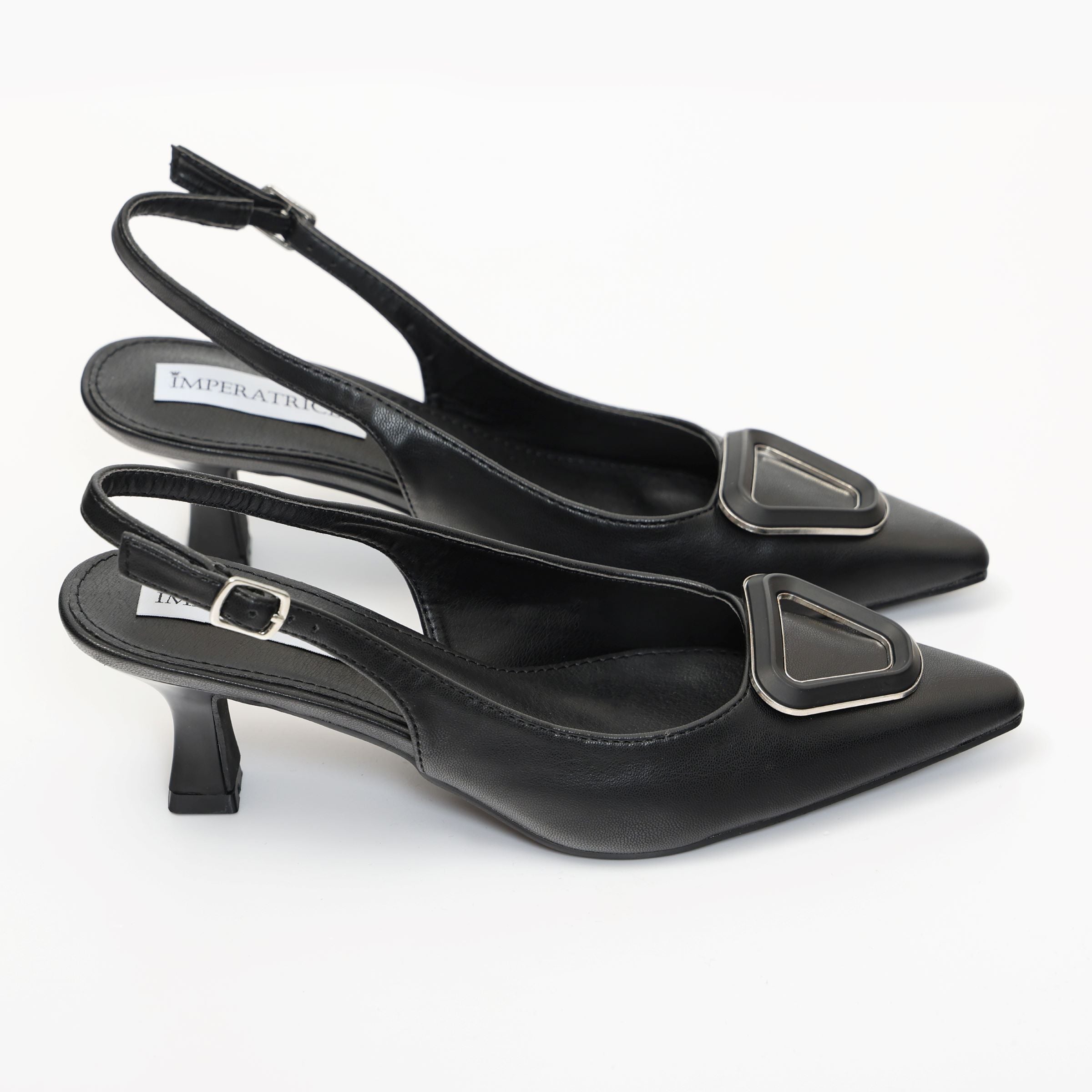 Dècolletè slingback con tacco basso a rocchetto e dettaglio sulla punta- Art.BK562