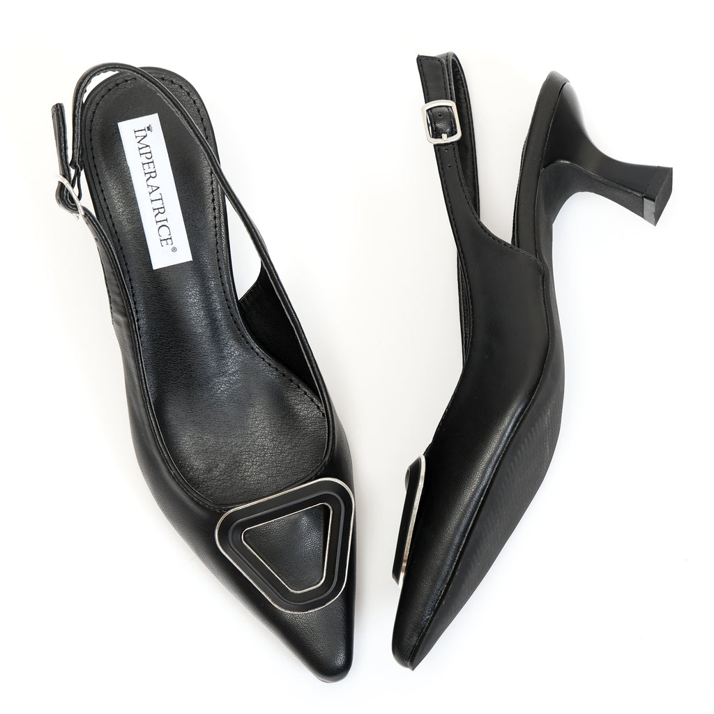 Dècolletè slingback con tacco basso a rocchetto e dettaglio sulla punta - Art.BK562