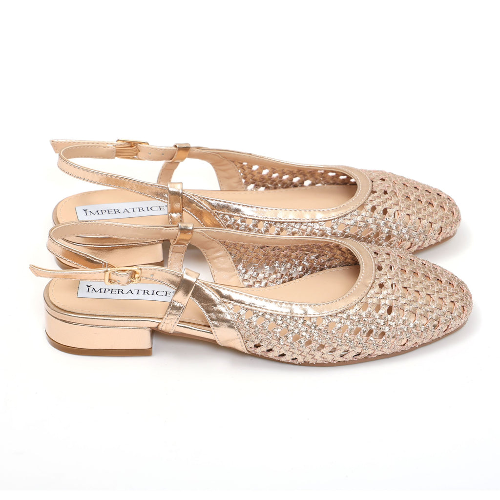 Ballerine slingback in simil pelle con tomaia bucherellata- Art.BK013