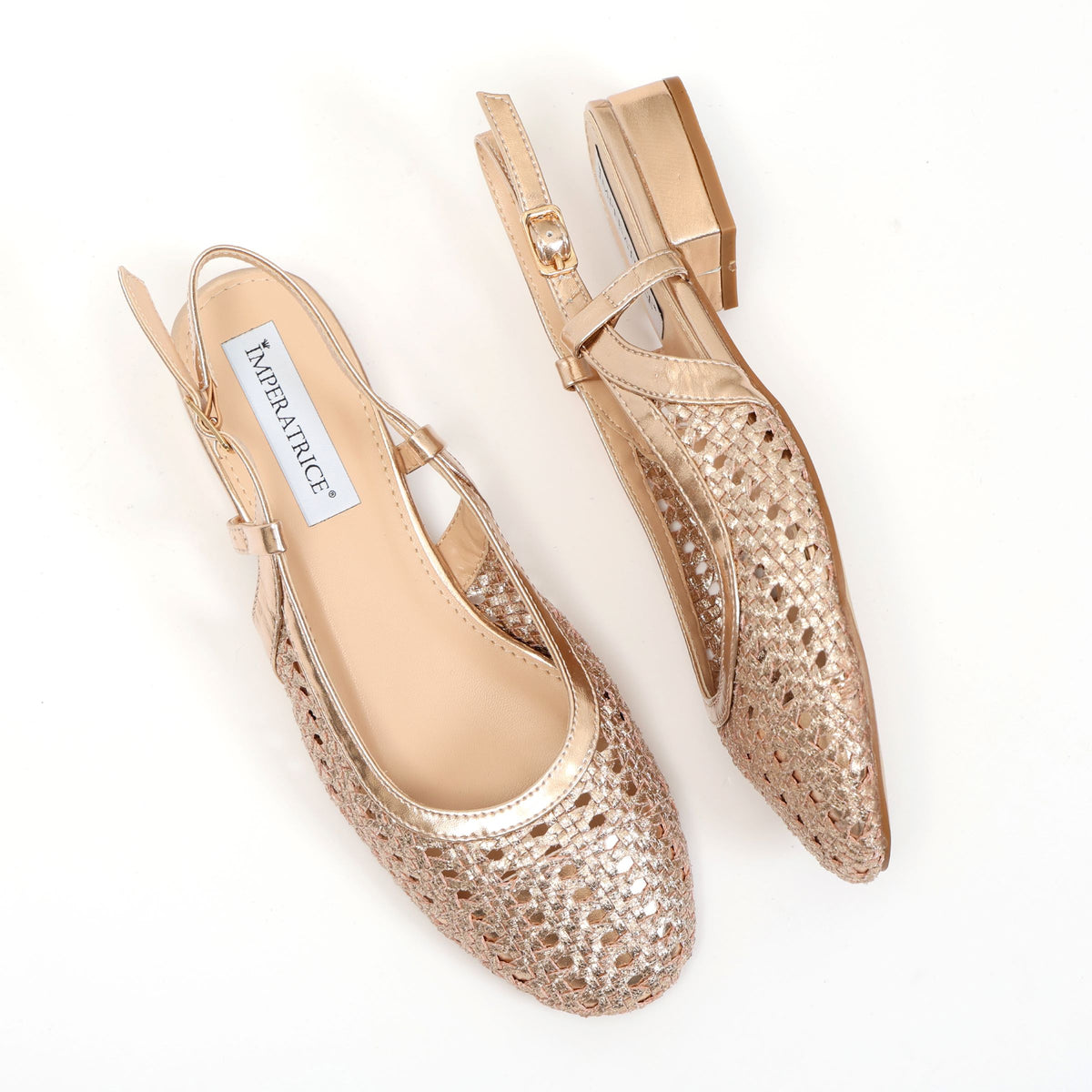 Ballerine slingback in simil pelle con tomaia bucherellata- Art.BK013