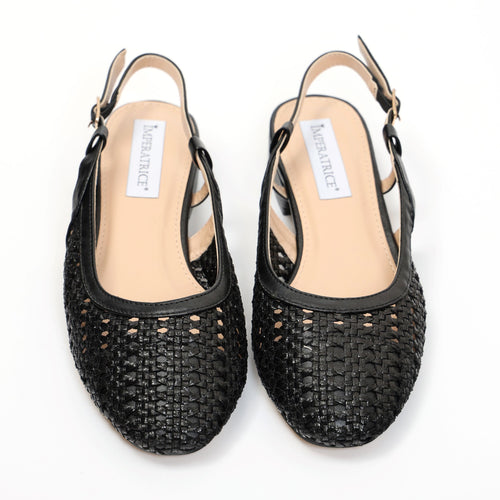 Ballerine slingback in simil pelle con tomaia bucherellata- Art.BK013