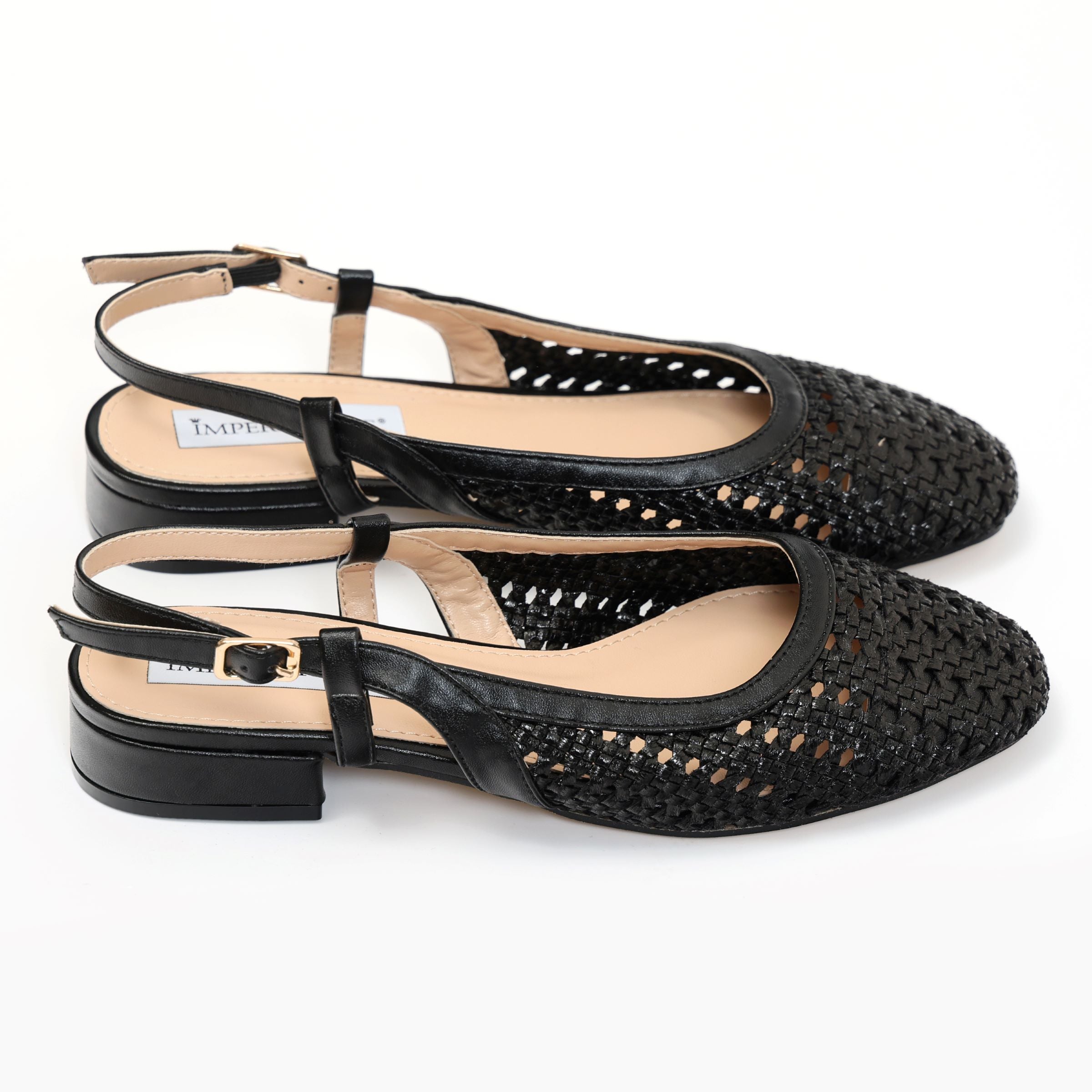 Ballerine slingback in simil pelle con tomaia bucherellata- Art.BK013