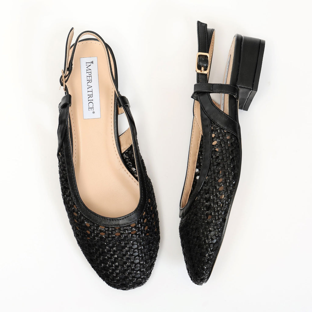 Ballerine slingback in simil pelle con tomaia bucherellata- Art.BK013