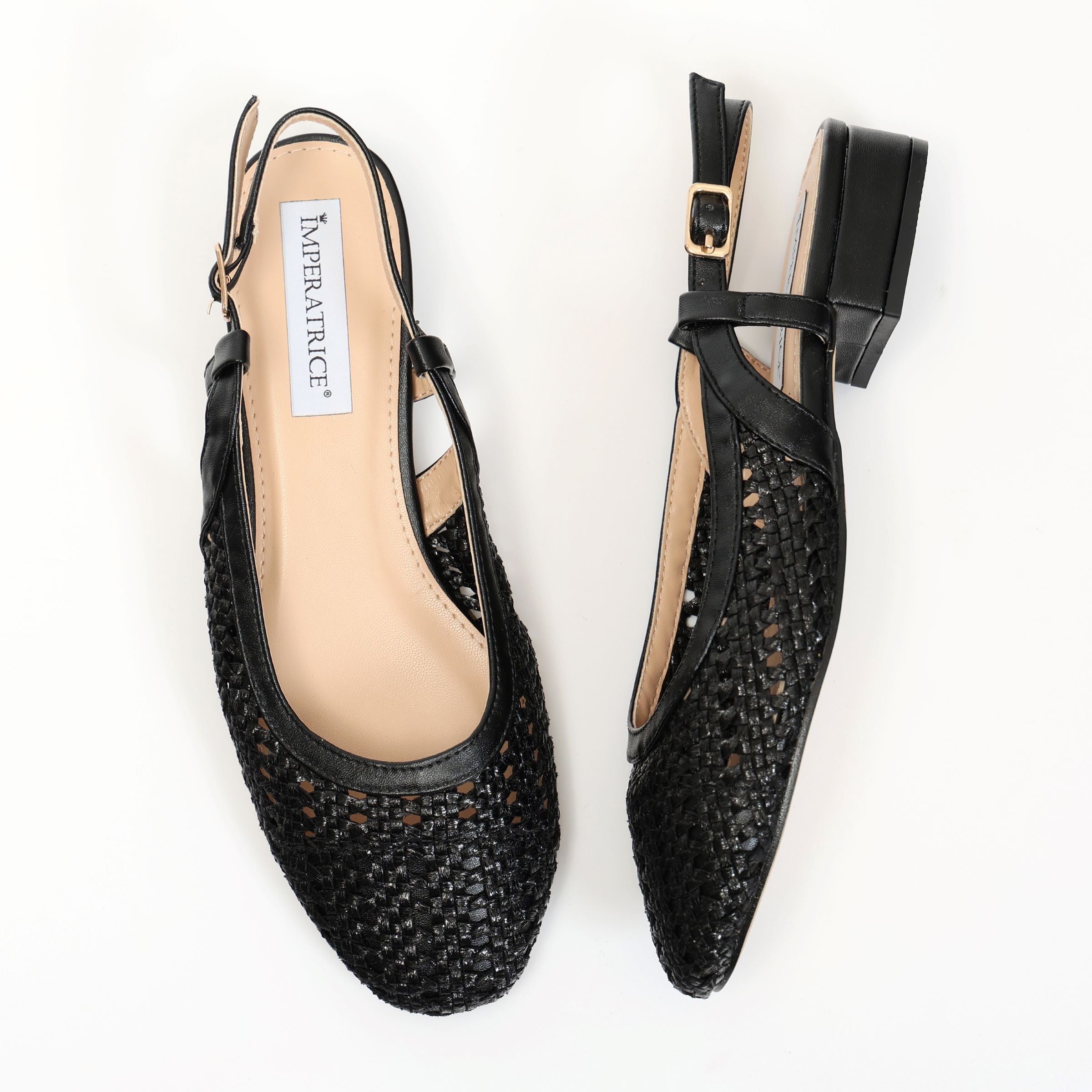 Ballerine slingback in simil pelle con tomaia bucherellata- Art.BK013