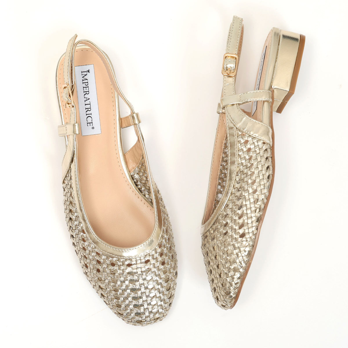 Ballerine slingback in simil pelle con tomaia bucherellata- Art.BK013