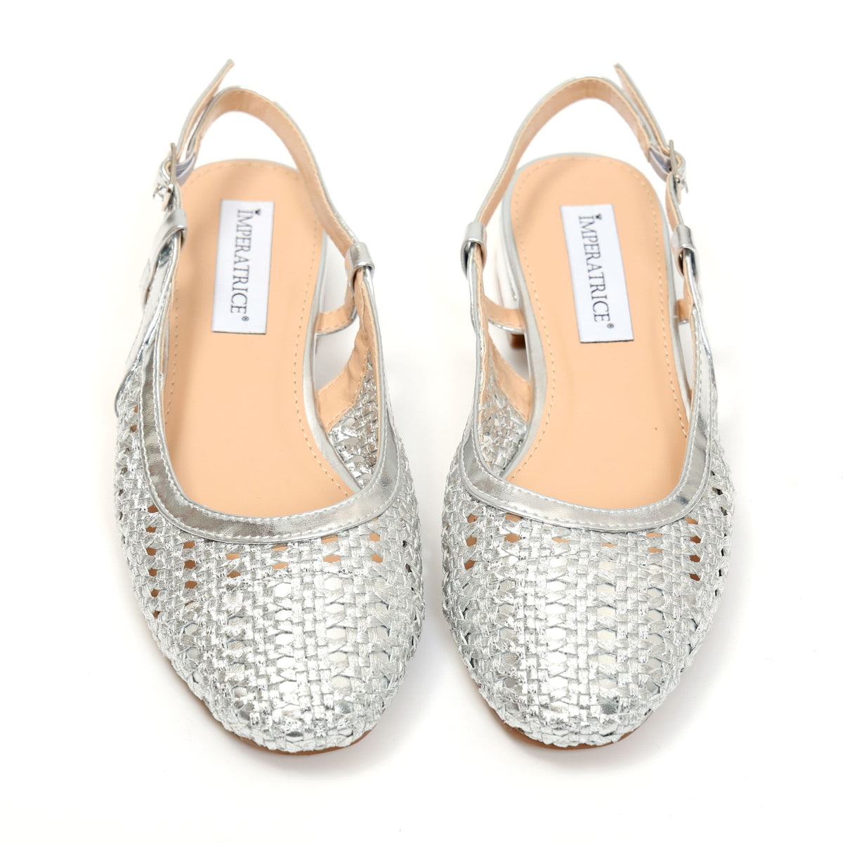 Ballerine slingback in simil pelle con tomaia bucherellata- Art.BK013