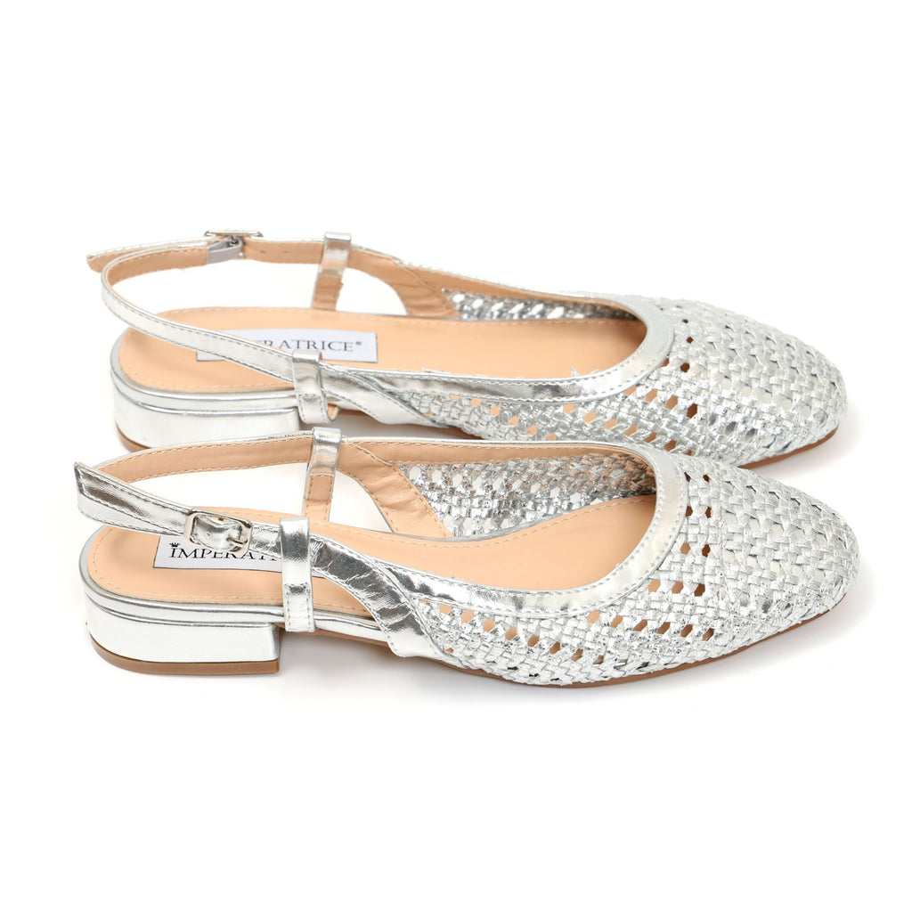 Ballerine slingback in simil pelle con tomaia bucherellata- Art.BK013