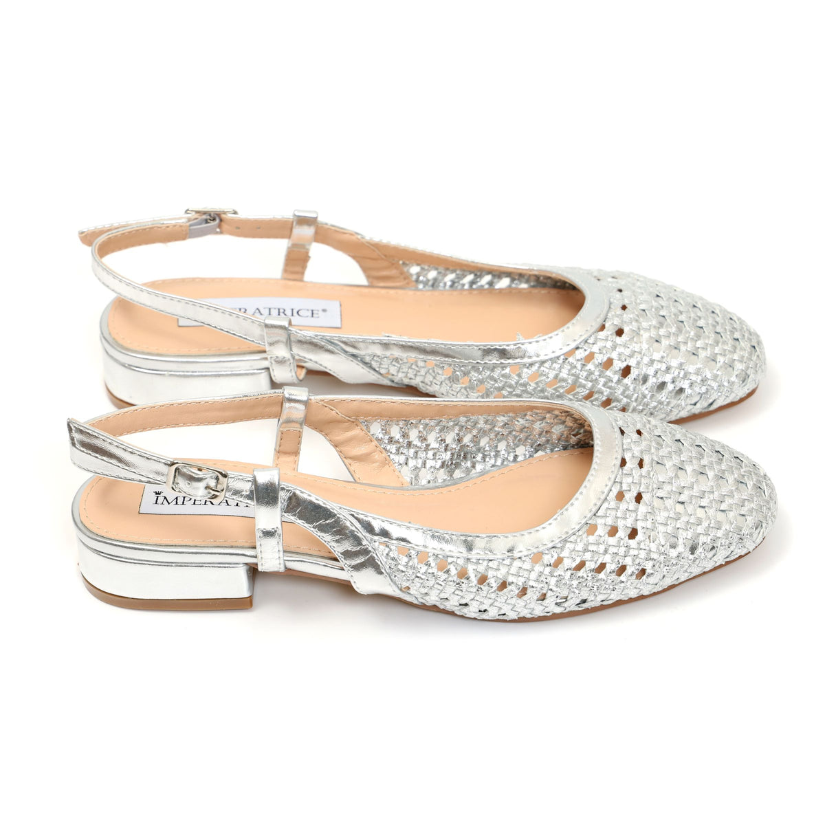 Ballerine slingback in simil pelle con tomaia bucherellata- Art.BK013
