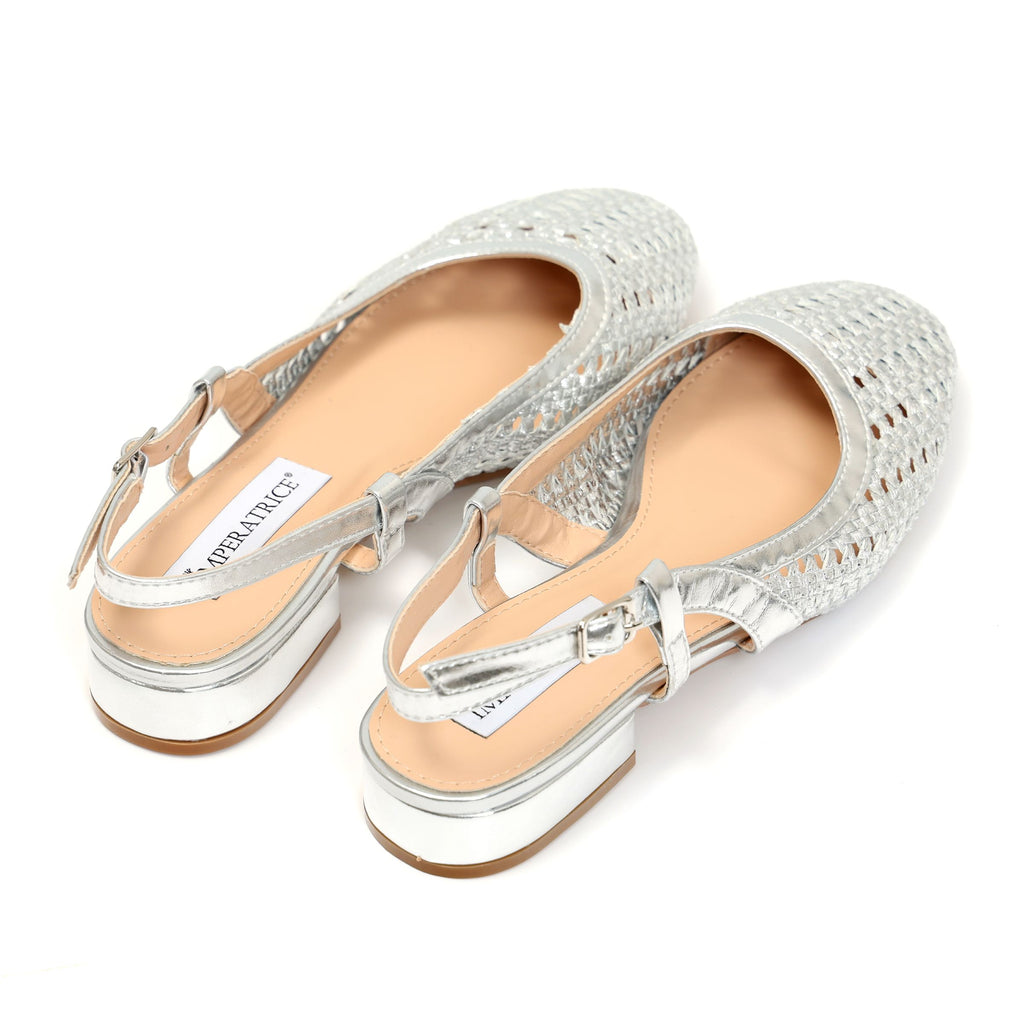 Ballerine slingback in simil pelle con tomaia bucherellata- Art.BK013