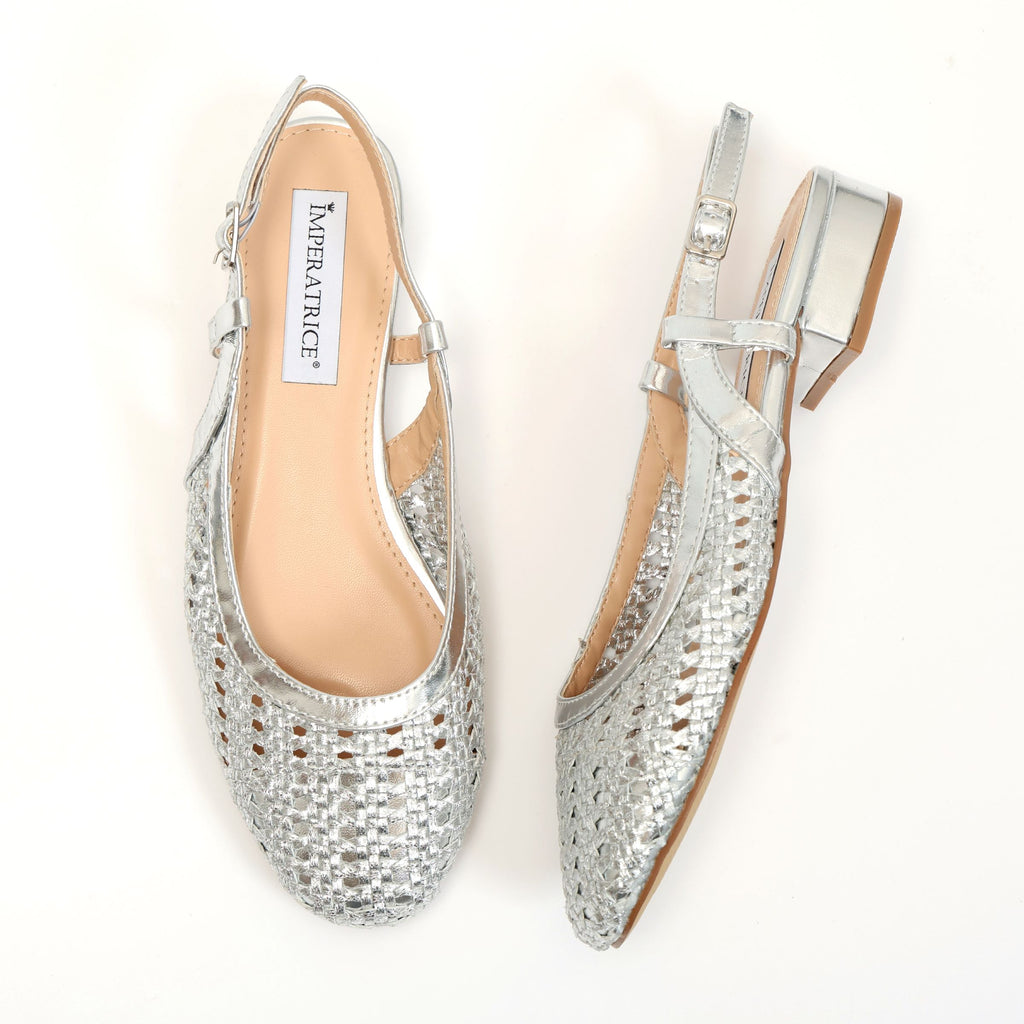 Ballerine slingback in simil pelle con tomaia bucherellata- Art.BK013