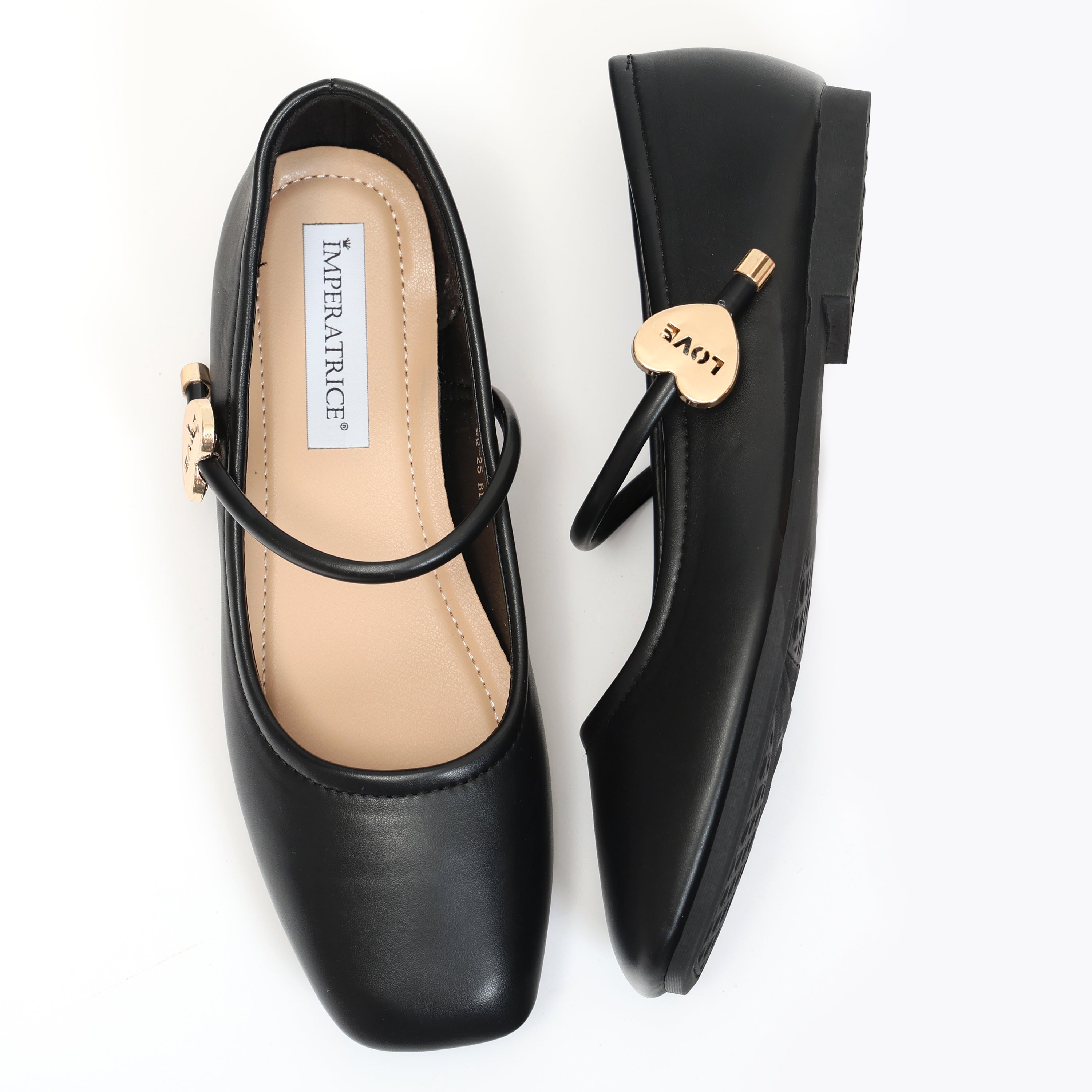 Ballerine in simil pelle con punta quadrata- Art.QQ25