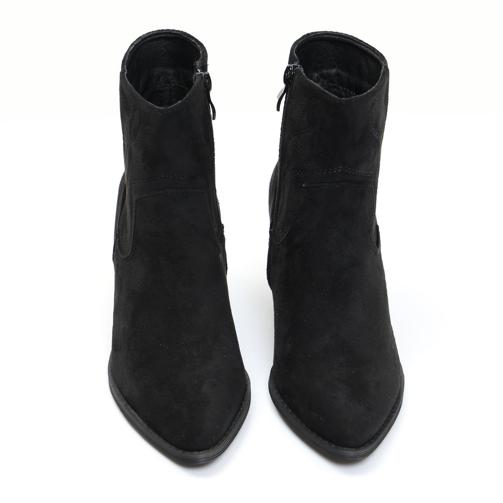 Stivaletti texani in simil pelle scamosciata con ricamo- Art.SP025
