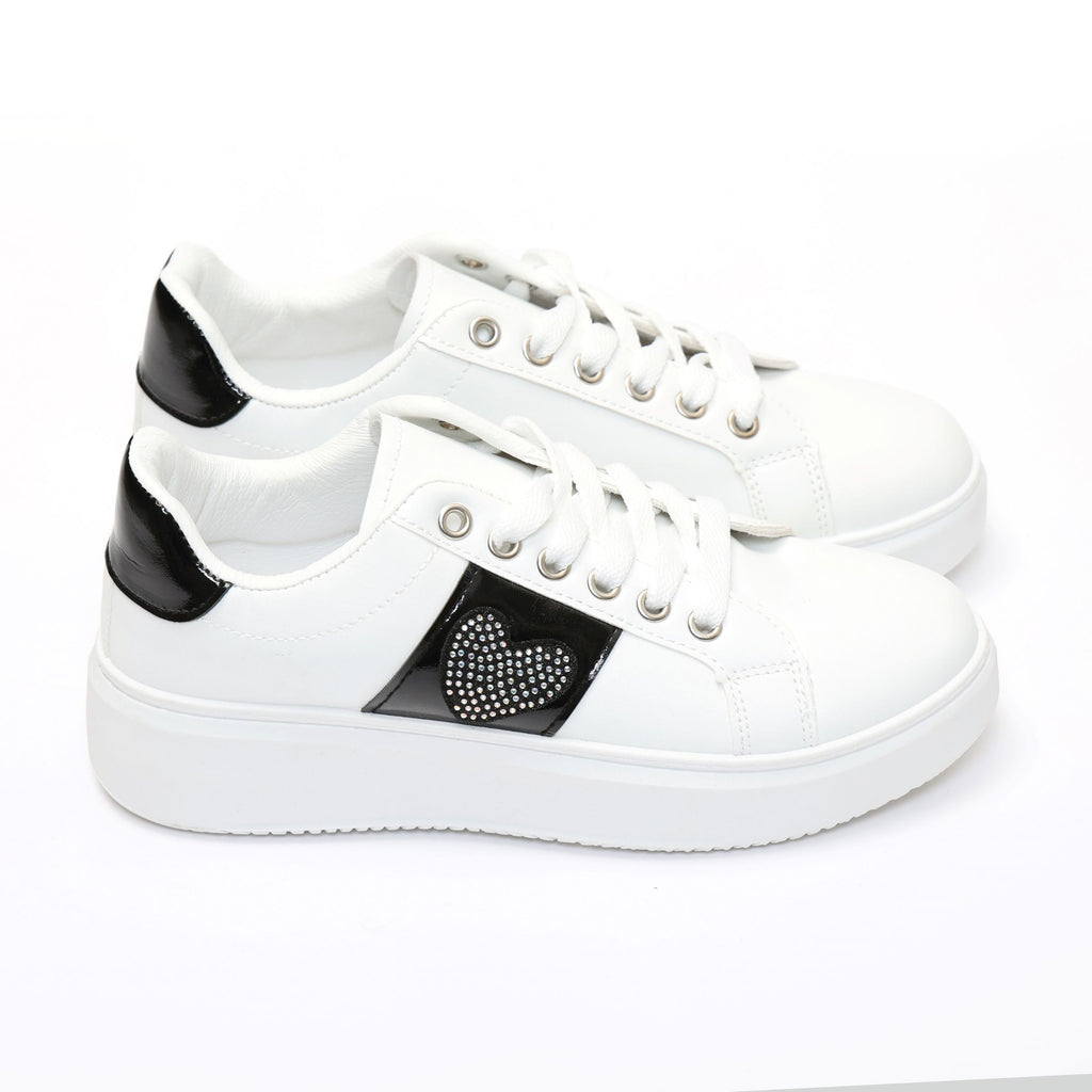 Sneakers in simil pelle con dettaglio strass- Art.BK514