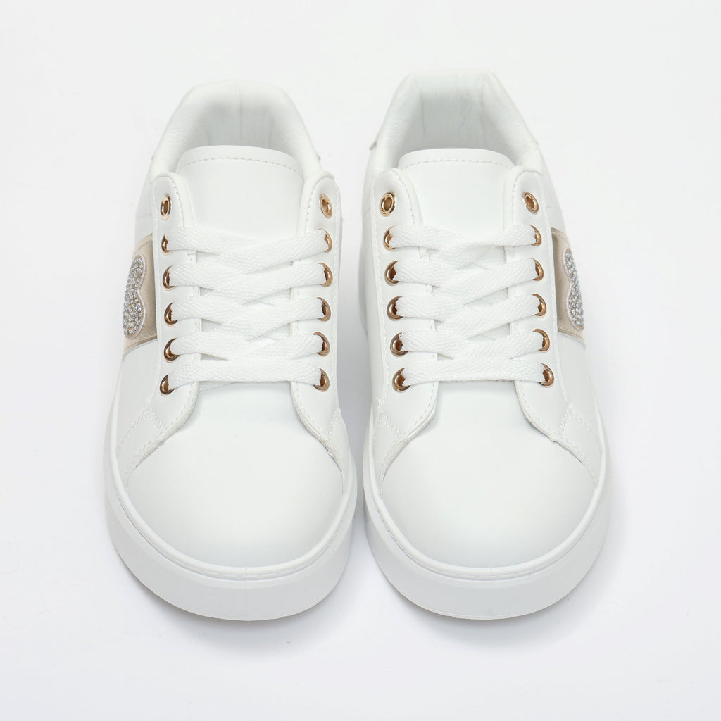 Sneakers in simil pelle con dettaglio strass- Art.BK514