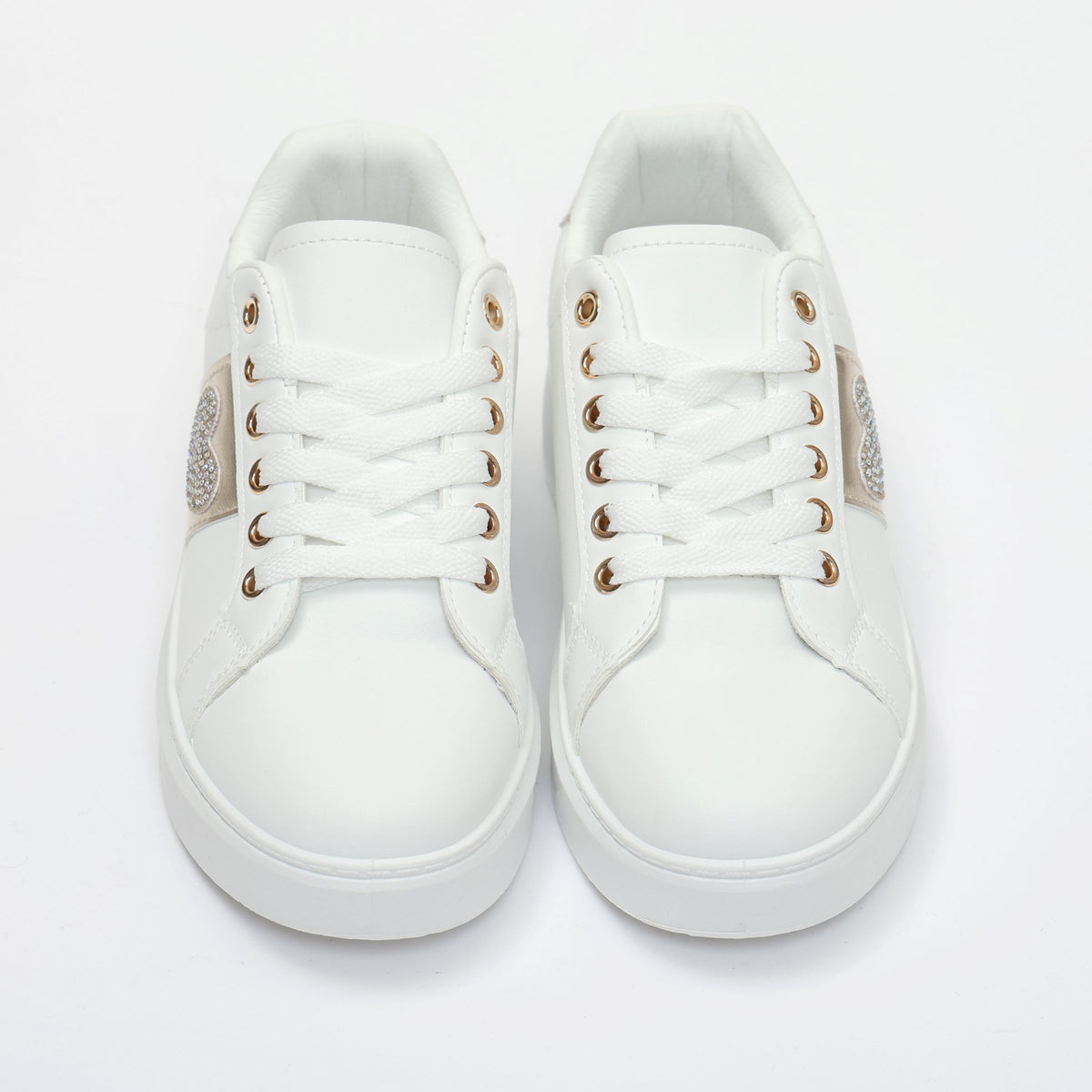 Sneakers in simil pelle con dettaglio strass- Art.BK514