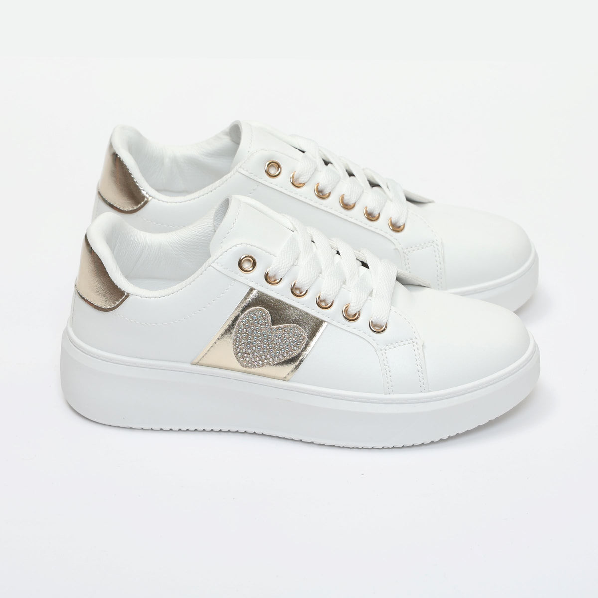 Sneakers in simil pelle con dettaglio strass- Art.BK514