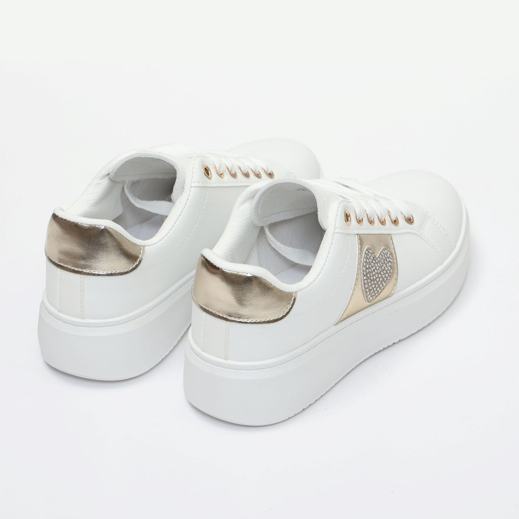Sneakers in simil pelle con dettaglio strass- Art.BK514
