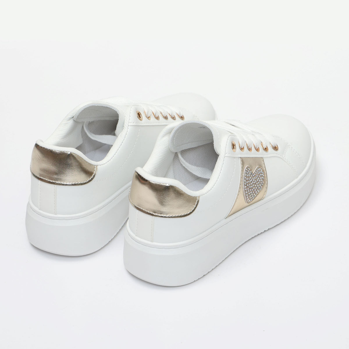Sneakers in simil pelle con dettaglio strass- Art.BK514