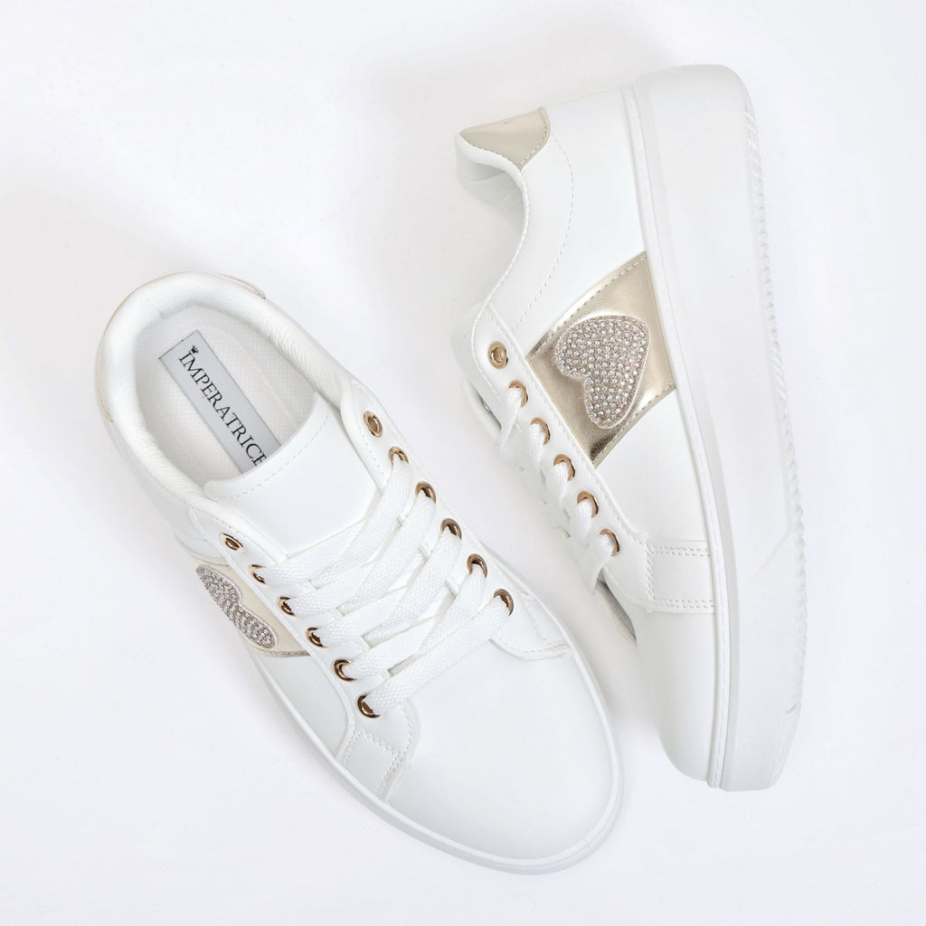 Sneakers in simil pelle con dettaglio strass- Art.BK514