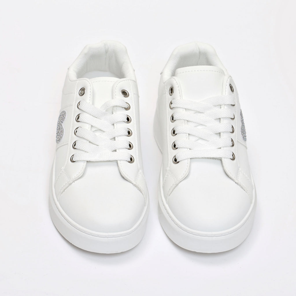 Sneakers in simil pelle con dettaglio strass- Art.BK514