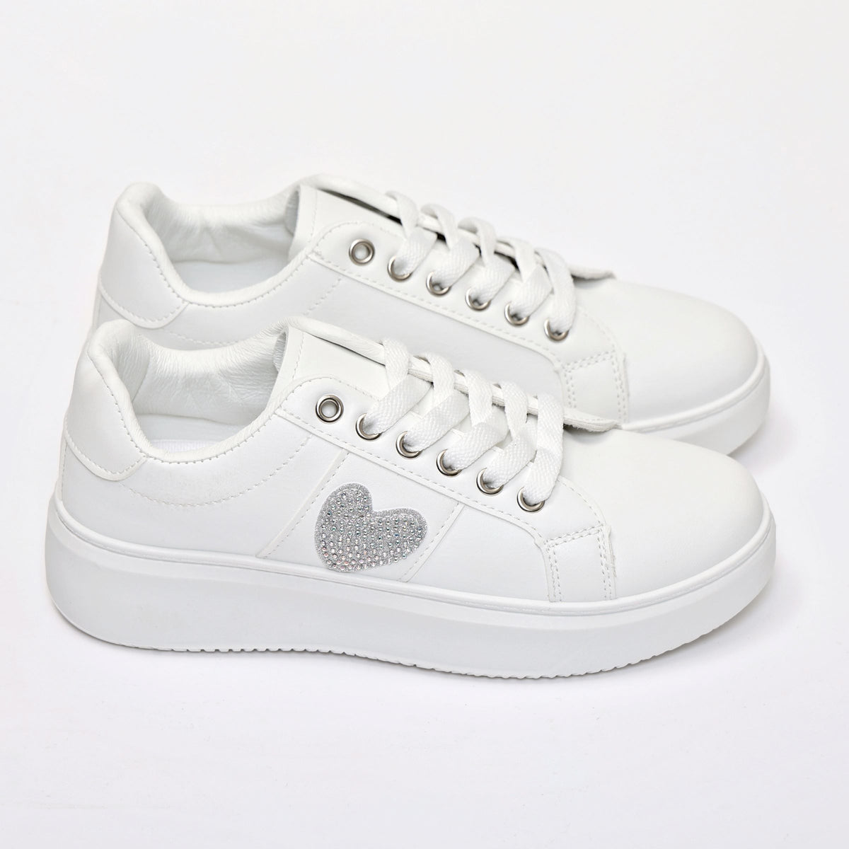 Sneakers in simil pelle con dettaglio strass- Art.BK514