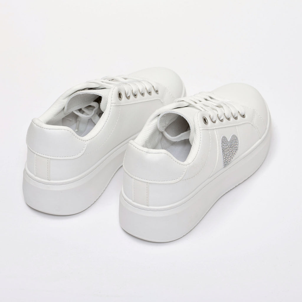 Sneakers in simil pelle con dettaglio strass- Art.BK514