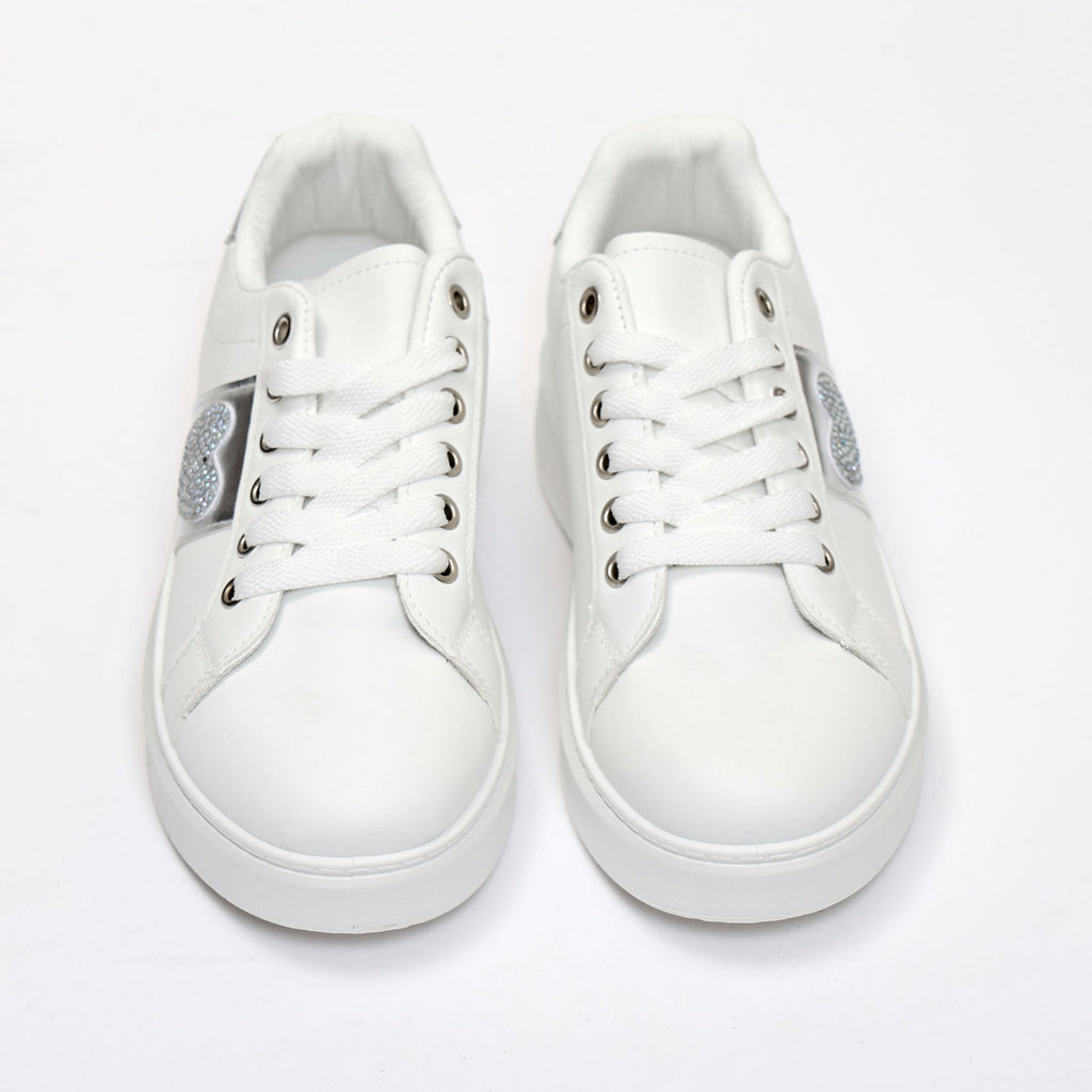 Sneakers in simil pelle con dettaglio strass- Art.BK514