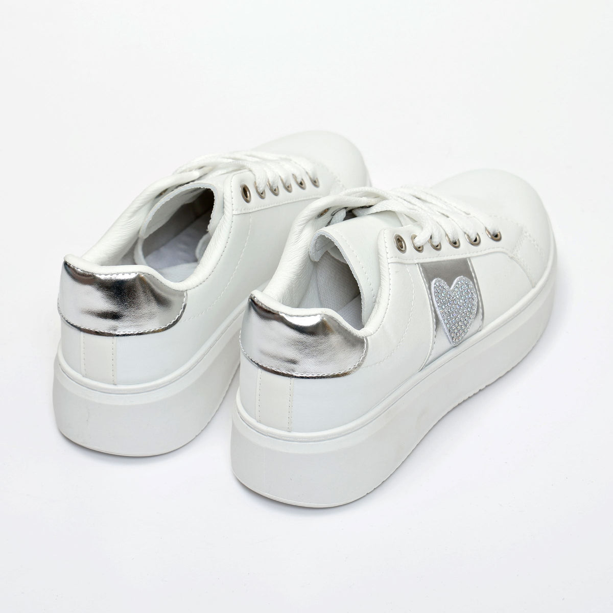 Sneakers in simil pelle con dettaglio strass- Art.BK514