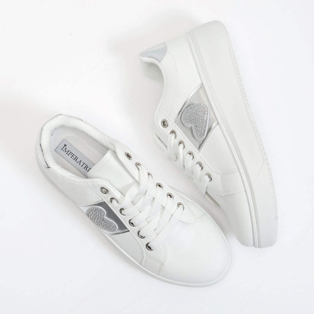 Sneakers in simil pelle con dettaglio strass- Art.BK514
