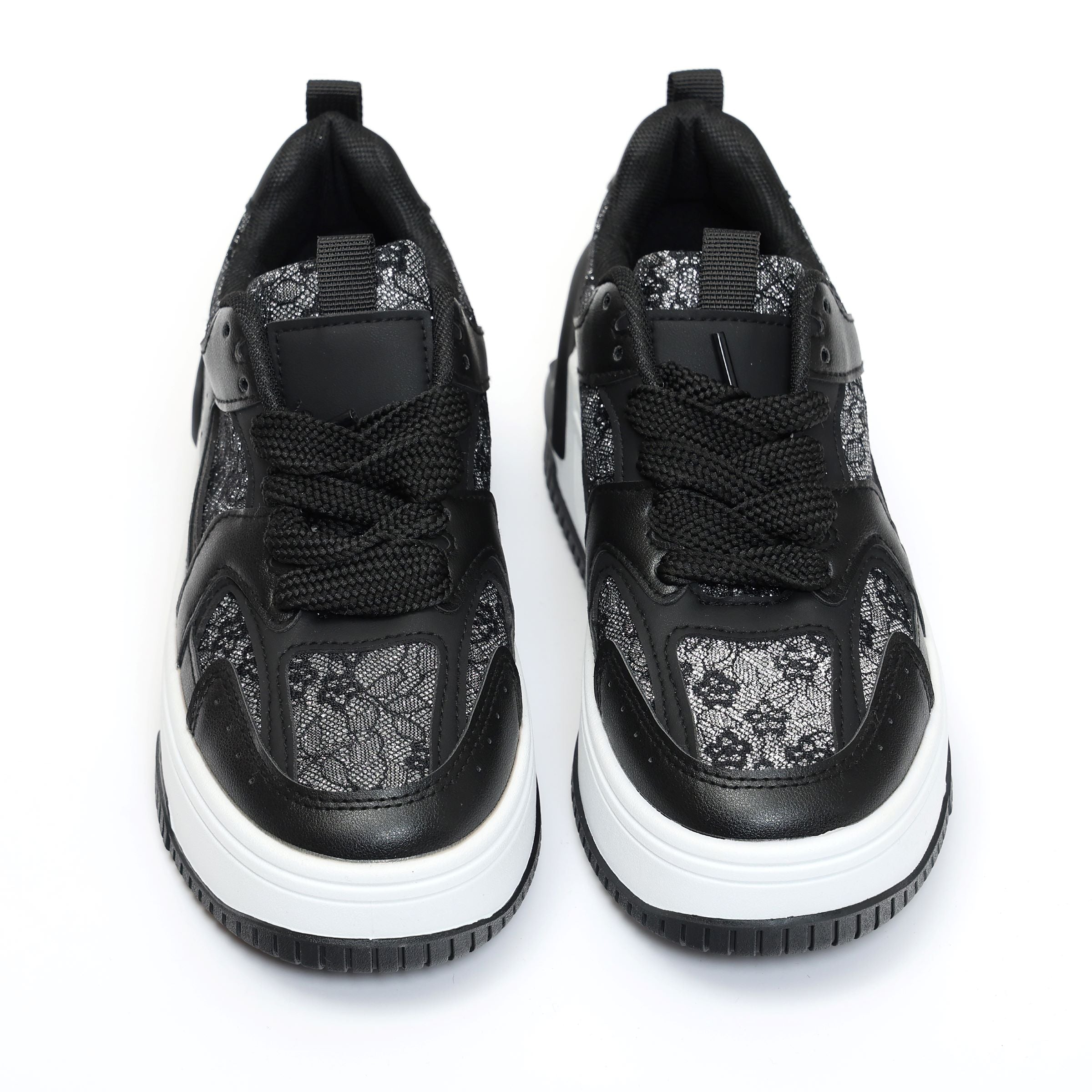 Sneakers in simil pelle platform con dettagli brillantinati- Art.A115