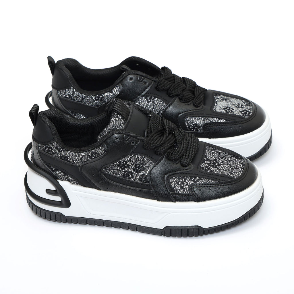 Sneakers in simil pelle platform con dettagli brillantinati- Art.A115