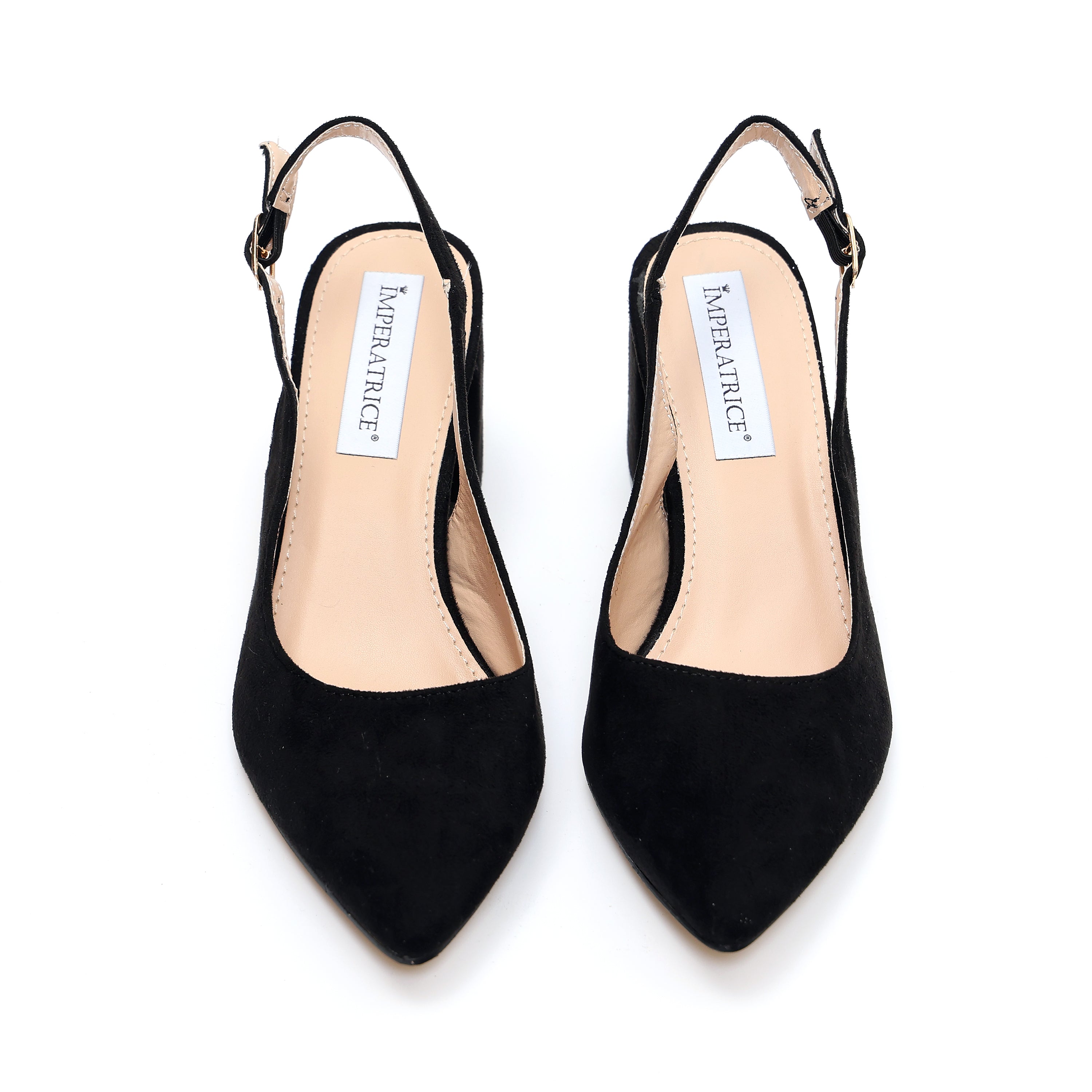 Dècolletè slingback in simil camoscio con tacco comodo quadrato- Art.SP009